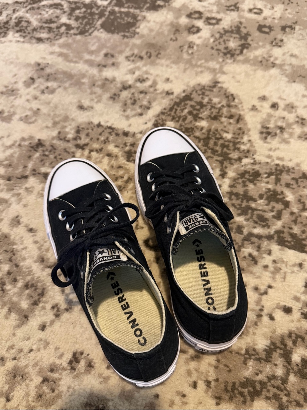 CONVERSE All Star Low-Top Canvas Platform Sneakers (Women’s 7) Black - Picture 5 of 7